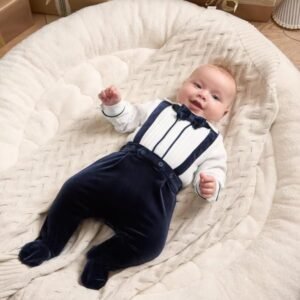 Mock Tuxedo and Bow Tie Set (2 Piece) - Navy